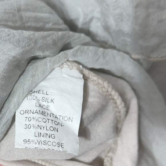 Nicole Womens Crinkle Silk Tiered Ruffles Lace Shirt - Picture 4 of 5